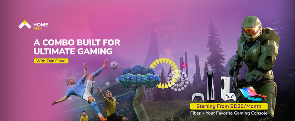 Zain Bahrain Home Fiber gaming combo with ultimate gaming package